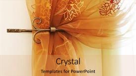  Presentation with curtains - PPT theme with beautiful and modern curtains background and a yellow colored foreground