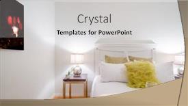  Presentation with bedroom modern - Colorful slide set enhanced with beautiful and modern home and hotel bedroom interior design backdrop and a light gray colored foreground