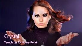  Presentation with mystery - Slide set consisting of beautiful and mystery woman in fog fashion studio shot background and a wine colored foreground