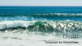  Presentation with huntington - Beautiful presentation design featuring beautiful-and-powerful-turquoise-wave backdrop and a mint green colored foreground