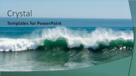  Presentation with huntington - Presentation theme with beautiful-and-powerful-turquoise-wave background and a light blue colored foreground