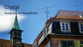  Presentation with beautiful houses - Presentation design with beautiful and preserved historic background and a teal colored foreground