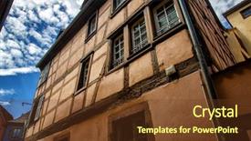  Presentation with beautiful houses - Cool new slide deck with beautiful and preserved historic backdrop and a tawny brown colored foreground