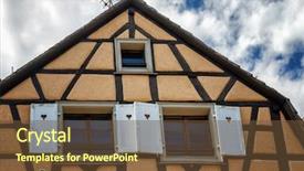  Presentation with beautiful-houses - PPT theme having beautiful and preserved historic background and a tawny brown colored foreground