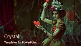  Presentation with old young - Presentation theme featuring beautiful-and-treacherous-young-woman and a wine colored foreground