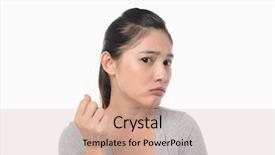  Presentation with unhappy - Colorful presentation enhanced with beautiful and unhappy young woman backdrop and a soft green colored foreground