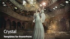 Presentation with dust - Audience pleasing PPT layouts consisting of beautiful angel among golden dust backdrop and a tawny brown colored foreground