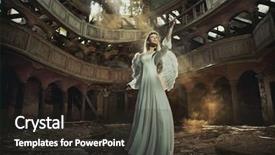  Presentation with angel wings - Theme enhanced with beautiful angel in old abandon background and a wine colored foreground