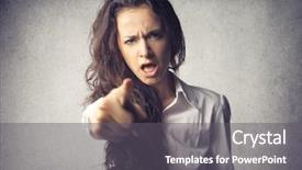  Presentation with angry - Presentation theme consisting of beautiful-angry-woman-accuses background and a gray colored foreground