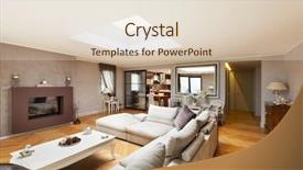  Presentation with welcome to apartment - Slides having beautiful apartment furnished living room background and a lemonade colored foreground