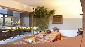  Presentation with dining - Amazing slides having beautiful apartment interior dining room backdrop and a tawny brown colored foreground