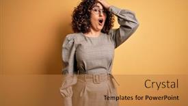  Presentation with arab - Colorful PPT theme enhanced with beautiful-arab-business-woman-wearing backdrop and a coral colored foreground