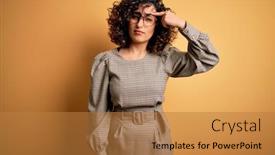  Presentation with acne woman - Amazing presentation theme having beautiful-arab-business-woman-wearing backdrop and a gold colored foreground