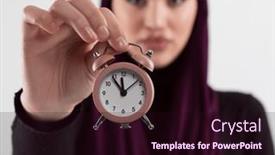  Presentation with hijab - Slide deck consisting of beautiful-arab-businesswoman-wearing-hijab background and a wine colored foreground