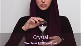  Presentation with sand clock - PPT layouts enhanced with beautiful-arab-businesswoman-wearing-hijab background and a wine colored foreground