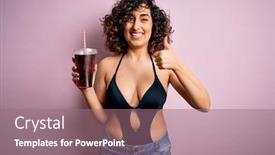  Presentation with vacation - Slide deck with beautiful-arab-woman-on-vacation background and a coral colored foreground