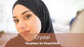  Presentation with selfie - PPT theme consisting of beautiful-arabian-girl-taking-selfie background and a coral colored foreground