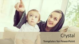  Presentation with muslim family - Colorful theme enhanced with beautiful arabic family mother backdrop and a soft green colored foreground