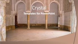  Presentation with arabic - Amazing slides having beautiful-arabic-hall-in-ben backdrop and a coral colored foreground
