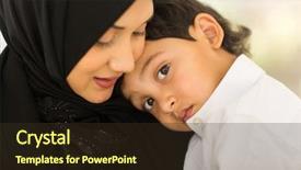  Presentation with arabic - PPT theme having beautiful arabic mother and little background and a tawny brown colored foreground