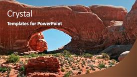  Presentation with rock - Theme having beautiful-arch-rock-formations background and a tawny brown colored foreground