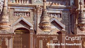  Presentation with architecture - Slide deck consisting of beautiful-architecture-detail-in-myanmar background and a tawny brown colored foreground
