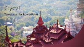  Presentation with architecture - PPT theme consisting of beautiful-architecture-detail-in-myanmar background and a lemonade colored foreground