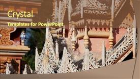  Presentation with architecture - Slide deck enhanced with beautiful-architecture-detail-in-myanmar background and a tawny brown colored foreground