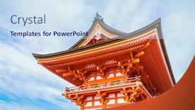  Presentation with kyoto - Cool new slides with beautiful-architecture-in-kiyomizu-dera backdrop and a sky blue colored foreground