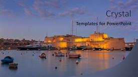  Presentation with malta - Audience pleasing slides consisting of beautiful-architecture-of-fort-saint backdrop and a ocean colored foreground