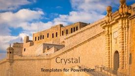  Presentation with malta - PPT layouts with beautiful-architecture-of-fort-saint background and a yellow colored foreground