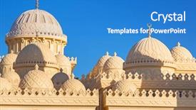  Presentation with architecture mosque - Presentation featuring beautiful architecture of mosque background and a teal colored foreground