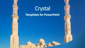  Presentation with architecture mosque - Presentation theme with beautiful architecture of mosque background and a ocean colored foreground