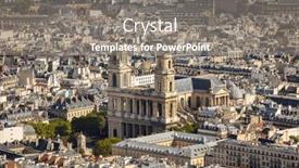  Presentation with architecture city - PPT theme having beautiful-architecture-of-paris-city background and a gray colored foreground