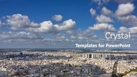  Presentation with architecture city - Presentation theme featuring beautiful-architecture-of-paris-city background and a seafoam green colored foreground