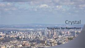  Presentation with architecture city - Presentation design enhanced with beautiful-architecture-of-paris-city background and a light blue colored foreground