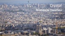  Presentation with notre dame paris france - Slide deck featuring beautiful-architecture-of-paris-city background and a light blue colored foreground