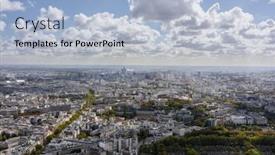  Presentation with architecture city - PPT theme with beautiful-architecture-of-paris-city background and a light blue colored foreground