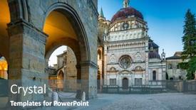  Presentation with architecture - Colorful slide deck enhanced with beautiful-architecture-of-the-basilica backdrop and a ocean colored foreground