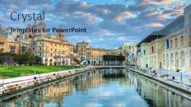  Presentation with malta - Colorful theme enhanced with beautiful-architecture-of-the-birgu backdrop and a light blue colored foreground