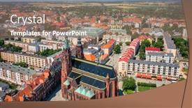  Presentation with architecture city - PPT theme having beautiful-architecture-of-the-legnica background and a coral colored foreground