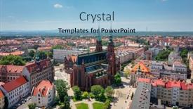  Presentation with architecture city - Theme featuring beautiful-architecture-of-the-legnica background and a light blue colored foreground