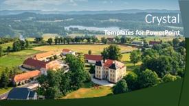  Presentation with architecture - PPT theme enhanced with beautiful-architecture-of-the-lomnica background and a light blue colored foreground