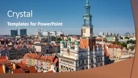  Presentation with square - Presentation theme with beautiful-architecture-of-the-main background and a teal colored foreground