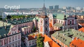  Presentation with square - PPT theme featuring beautiful-architecture-of-the-main background and a light blue colored foreground