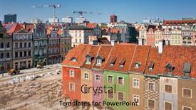  Presentation with square - Presentation design having beautiful-architecture-of-the-main background and a coral colored foreground