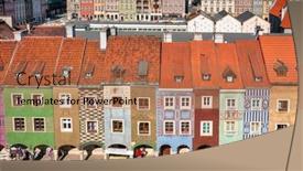  Presentation with square - Slide deck enhanced with beautiful-architecture-of-the-main background and a coral colored foreground