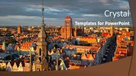  Presentation with architecture - Presentation with beautiful-architecture-of-the-main background and a ocean colored foreground