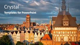  Presentation with architecture - Slides with beautiful-architecture-of-the-main background and a ocean colored foreground