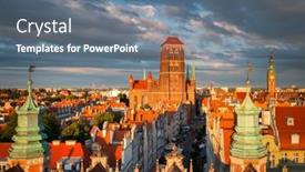  Presentation with architecture - Presentation featuring beautiful-architecture-of-the-main background and a ocean colored foreground